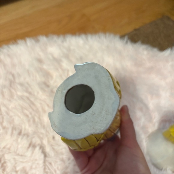 1970s Chalkware Angel Candle Holders Pair Hippie Flower Power Boho Ceramic Retro - Picture 7 of 7